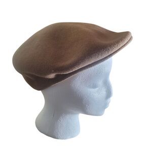 Kangol Carimac Wool Newsboy Cabbie Hat Size Small Brown Casual Cap Y2K